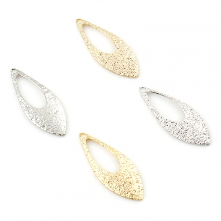 Breloques en Laiton Feuille Plaqué Or Véritable Amas Stellaire 19mm x 7mm, 10 Pcs