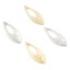 Immagine di Ottone Charms Foglia Vero Oro Placcato Polvere di Stelle 19mm x 7mm, 10 Pz