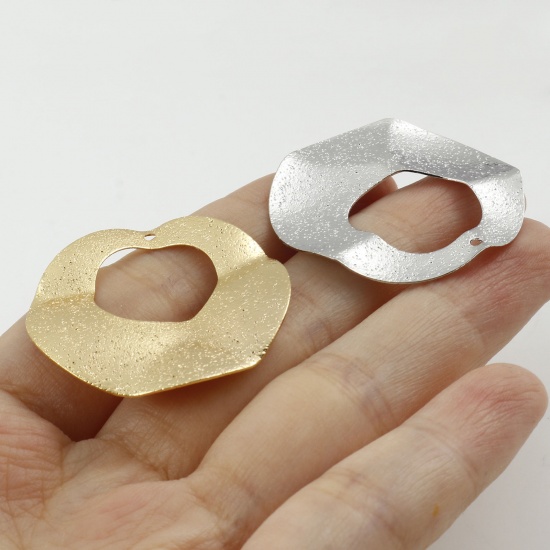 Bild von Messing Charms Rund Echtgold plattiert Sternenstaub 3,3cm x 3,3cm, 3 Stück