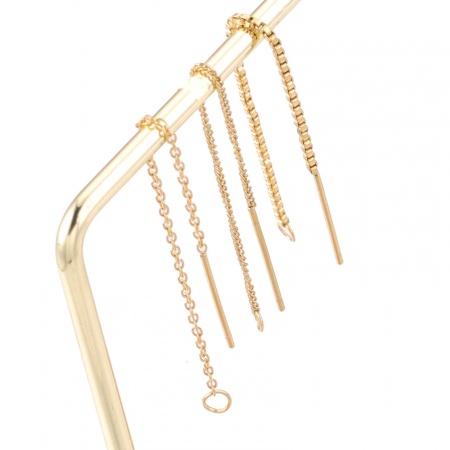 Boucles d'Oreilles Chaîne en 304 Acier Inoxydable Multicolore avec Boucle 5 Pcs