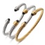 Immagine di 316 Acciaio inossidabile Aprire Braccialetti Multicolore forma di C Agata Imitata 18.5cm Lunghezza, 1 Pz