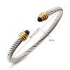 Picture of 316 Stainless Steel Open Cuff Bangles Bracelets Multicolor C Shape Imitation Agate 18.5cm(7 2/8") long