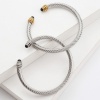 Picture of 316 Stainless Steel Open Cuff Bangles Bracelets Multicolor C Shape Imitation Agate 18.5cm(7 2/8") long