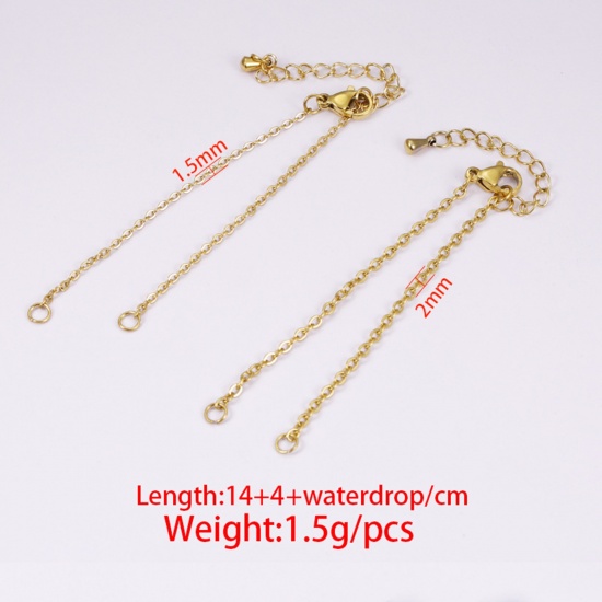 Picture of Stainless Steel Link Cable Chain Semi-finished Bracelets For DIY Handmade Jewelry Making Multicolor 14cm(5 4/8") long