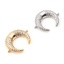 Bild von Messing Micro Pave Verbinder Bunt Halbmond Doppelhorn Klar Zirkonia