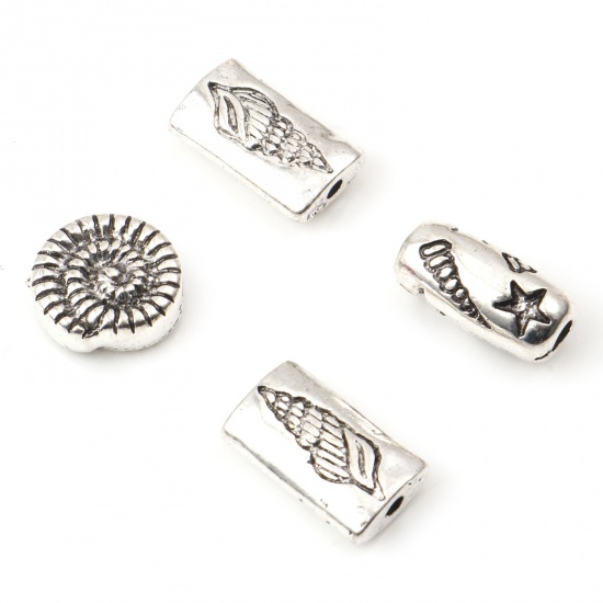 Picture of Zinc Based Alloy Spacer Beads Conch/ Sea Snail Antique Silver Color
