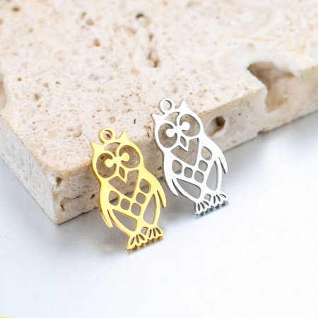 Immagine di 304 Acciaio Inossidabile Charms Gufo Multicolore 1 Pz