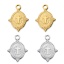 Imagen de 304 Acero Inoxidable Religión Colgantes Charms Óvalo Multicolor Cruz 1 Unidad