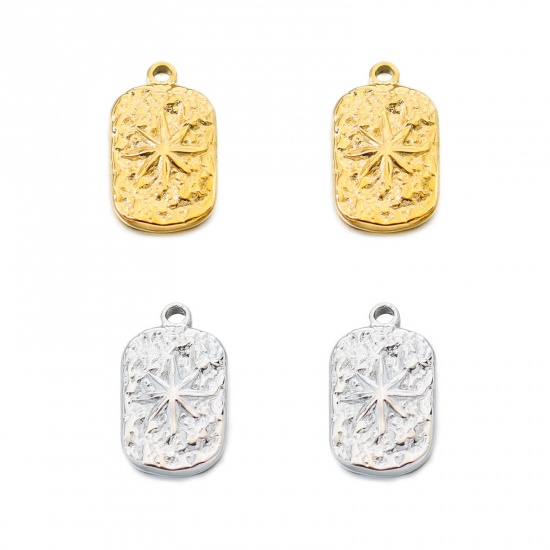 Immagine di 304 Acciaio Inossidabile Galassia Charms Rettangolo Oro Placcato Stella 1 Pz