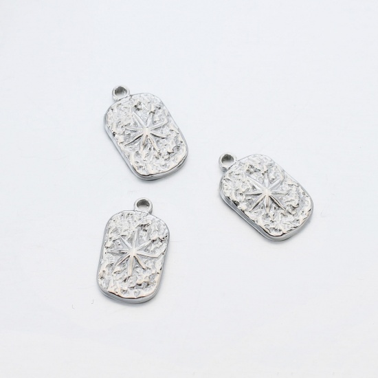 Immagine di 304 Acciaio Inossidabile Galassia Charms Rettangolo Oro Placcato Stella 1 Pz