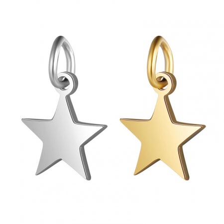 Immagine di 304 Acciaio Inossidabile Galassia Charms Stella a Cinque Punte Multicolore 2 Pz