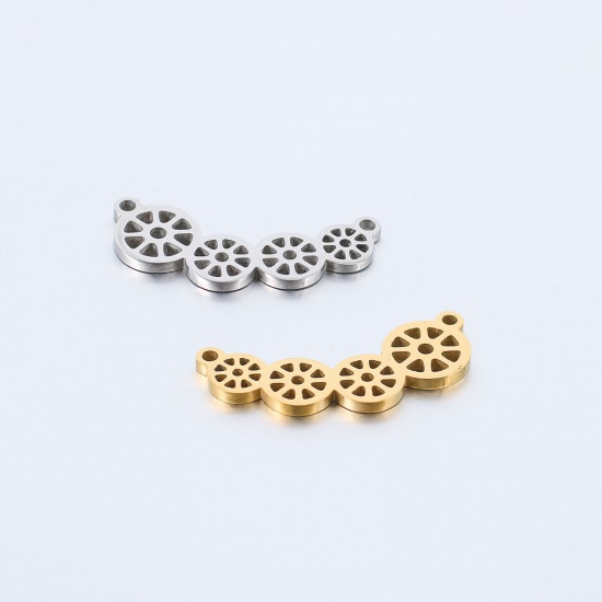 Picture of 304 Stainless Steel Connectors Lotus Root Slices Multicolor