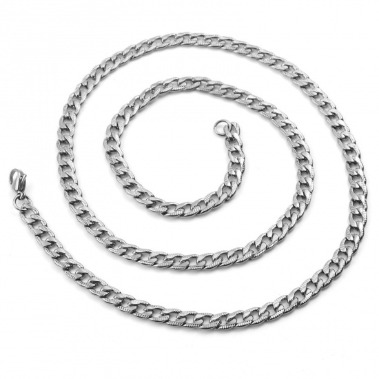 Picture of Stainless Steel Foxtail Chain Necklace Silver Tone
