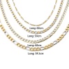 Picture of Stainless Steel Cuban Link 3:1 Figaro Chain Necklace Gold Plated & Silver Tone