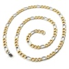 Picture of Stainless Steel Cuban Link 3:1 Figaro Chain Necklace Gold Plated & Silver Tone