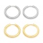 Picture of Brass Hoop Earrings Real Gold Plated Round 23mm Dia., Post/ Wire Size: (19 gauge), 2 PCs                                                                                                                                                                      