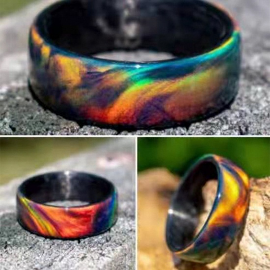 Picture of Acrylic Retro Unadjustable Rings Multicolor Luster