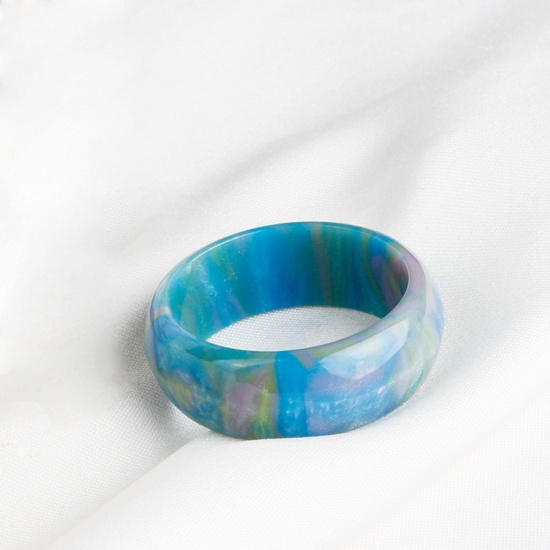 Picture of Acrylic Retro Unadjustable Rings Multicolor Luster