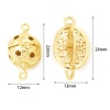 Bild von Messing 3D Verbinder Echtgold plattiert Rund Oval Hohl 2 Stück