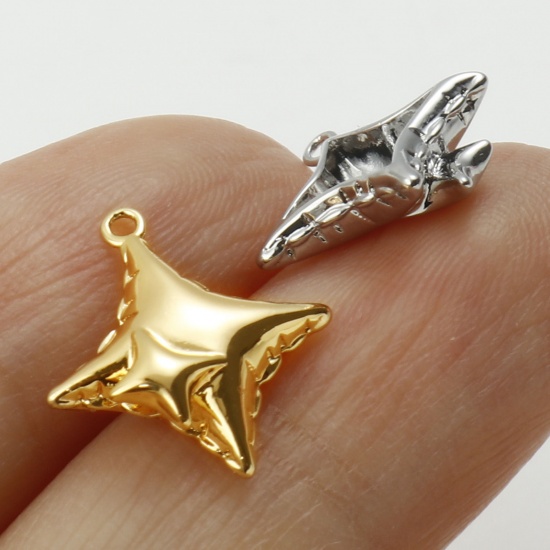 Imagen de Latón Galaxia Colgantes Charms Estrella Multicolor 15mm x 13mm, 2 Unidades