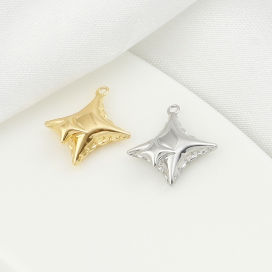 Imagen de Latón Galaxia Colgantes Charms Estrella Multicolor 15mm x 13mm, 2 Unidades
