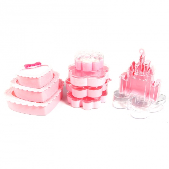 Picture of Plastic Storage Containers Ring Storage Display Box Pink