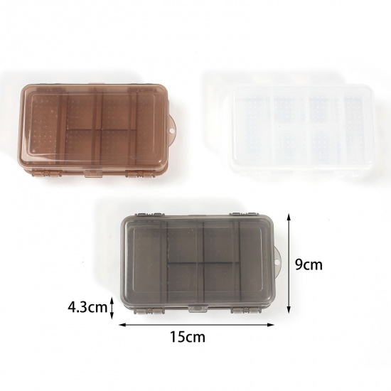 Picture of 10 Compartment Plastic Storage Container Box Rectangle Multicolor Double Sided 15cm x 9cm, 1 Piece