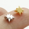 Imagen de Latón Galaxia Cuentas 18K Oro Real Chapado Estrella Aprox 6mm x 6mm, Agujero: acerca de 1mm, 10 Unidades