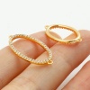 Picture of Brass Connectors Real Gold Plated Oval Clear Cubic Zirconia