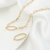Picture of Brass Connectors Real Gold Plated Oval Clear Cubic Zirconia