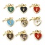 Immagine di Ottone San Valentino Charms Oro Placcato Multicolore Cuore Serratura 18mm x 12mm, 1 Pz