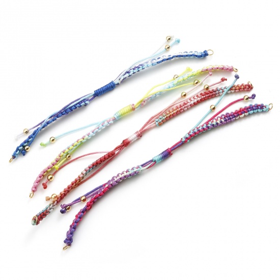Изображение Плетеные браслеты из Шнурков, Разноцветный Регулируемый 15.5см длина, 1 ШТ