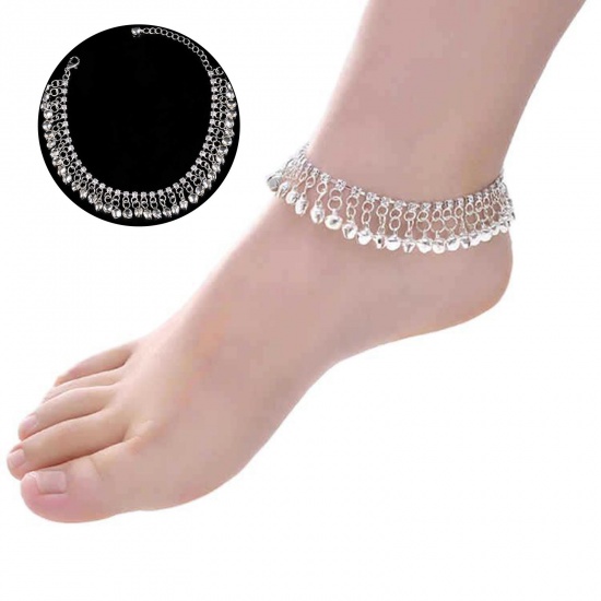 Picture of Elegant Anklet Multicolor Bell Tassel Clear Rhinestone