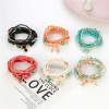 Image de Bracelets Raffinés Bracelets Délicats Bracelet de Perles Style Bohème en Acrylique Multicolore Cube Elastique 1 Kit