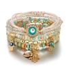 Image de Bracelets Raffinés Bracelets Délicats Bracelet de Perles Style Bohème en Acrylique Multicolore Mauvais Œil Khamsa Symbole Paume Elastique 1 Kit