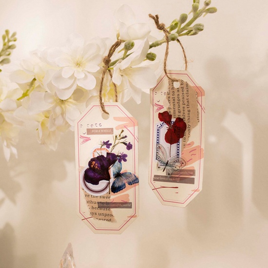 Picture of Paper DIY Scrapbook Deco Stickers Mini Flowers Multicolor Herbs 10.3cm x 6.5cm