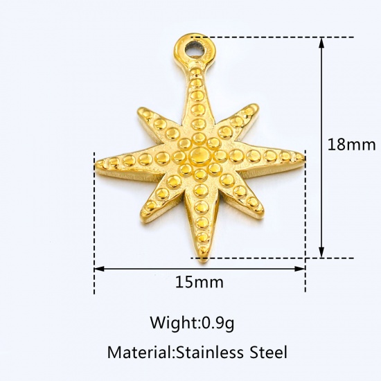 Bild von 304 Edelstahl Religiöse Schmuck Hexagramm Davidstern Charms Hexagramm Davidstern Bunt 18mm x 15mm, 1 Stück