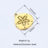Picture of 5 PCs 304 Stainless Steel Ocean Jewelry Charms Multicolor Round Disc Sand Dollar Hollow 13.5mm x 12mm