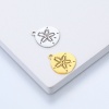 Picture of 5 PCs 304 Stainless Steel Ocean Jewelry Charms Multicolor Round Disc Sand Dollar Hollow 13.5mm x 12mm