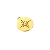Picture of 5 PCs 304 Stainless Steel Ocean Jewelry Charms Multicolor Round Disc Sand Dollar Hollow 13.5mm x 12mm