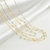 Picture of Brass Cubic Zirconia Handmade Link Chain Findings Real Gold Plated Multicolor 1 M