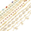 Picture of Brass Cubic Zirconia Handmade Link Chain Findings Real Gold Plated Multicolor 1 M