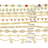 Picture of Brass Cubic Zirconia Handmade Link Chain Findings Real Gold Plated Multicolor 1 M