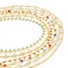 Picture of Brass Cubic Zirconia Handmade Link Chain Findings Real Gold Plated Multicolor 1 M