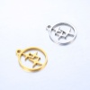 Picture of 304 Stainless Steel Weather Collection Charms Multicolor Round Four-pointed star Hollow 14mm x 12mm