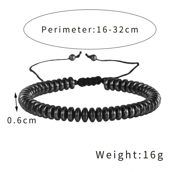 Immagine di Hematite Geometry Series Braided Bracelets Gunmetal Heart Arrowhead AdjustablePiece
