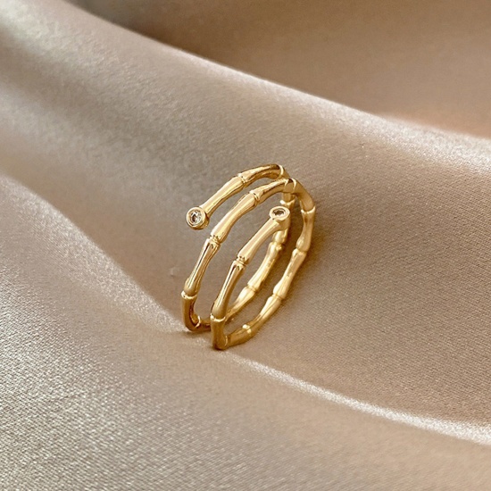 Immagine di Copper Exquisite Open Adjustable Rings Multicolor Bamboo-shaped