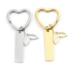 Immagine di Acciaio Inossidabile Gioielli Oceanici Anello Portachiavi Multicolore Coda di Balena Modifiche in bianco di timbratura Un Lato 7.2cm x 3.1cm, 1 Pz