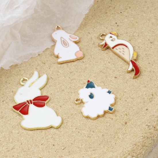 Picture of Zinc Based Alloy Cute Charms Animal Gold Plated Multicolor Enamel