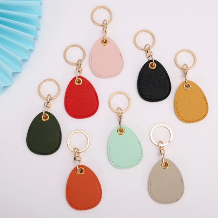 PU Leather Simple Keychain & Keyring Gold Plated Multicolor Drop